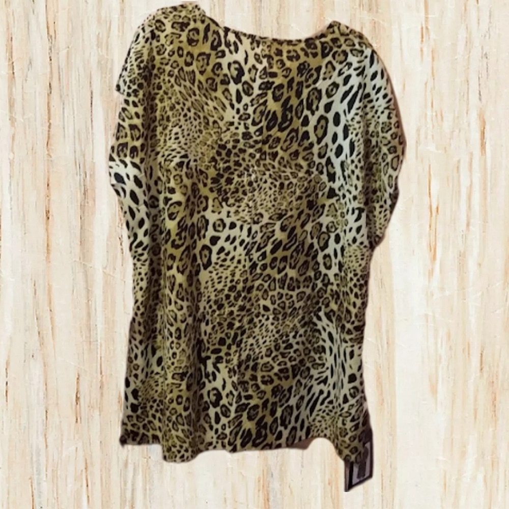 FREE Brown & Blk Animal Print Kendall & James Cover-up Poncho One Size - Picture 11 of 13